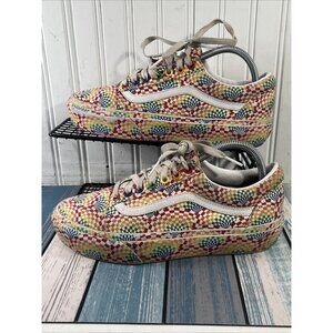 Vans Old Skool Colorful Platform Skate Shoes Rainbow Women’s 9 US